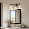 DORESshop 17 in. Modern 3-Light Black and Gold Crystal LED Vanity Light with Clear Glass Shades, 3CCT Lighting for Bathroom - 3 of 4