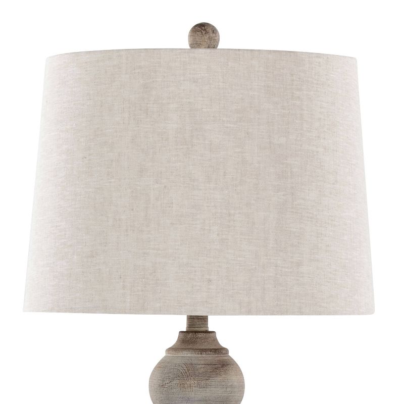 LumiSource (Set of 2) Winston 32&#34; Farmhouse Poly Table Lamps Reclaimed Gray Polyresin with Oat Linen Shade from Grandview Gallery, 5 of 8