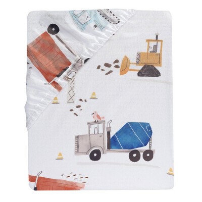 Navy and Gray Microfiber Construction Toddler Quilt Set