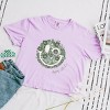 S.W.Smiley Green Floral Butterflies - Women's Boxy Crop Top Graphic T-Shirt - 2 of 4