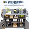 Outdoor Grill Cart with Storage Cabinet, Farmhouse Solid Wood Kitchen Island on Wheels, Outdoor Grill Table with Stainless Steel Table Top - 4 of 4