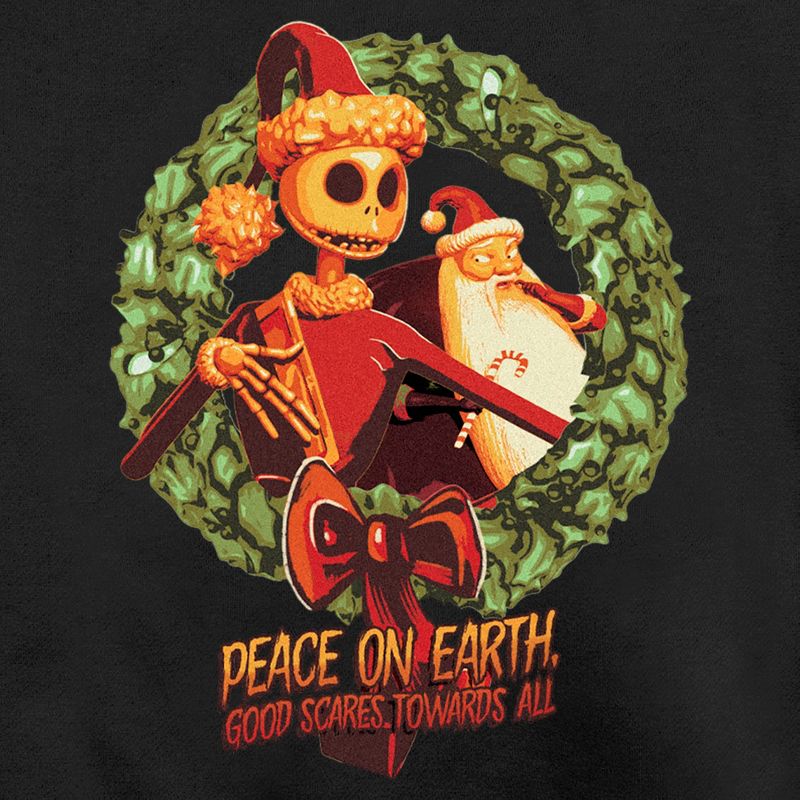 Men's The Nightmare Before Christmas Christmas Jack Peace on Earth Good Scares Towards All Sweatshirt, 2 of 5