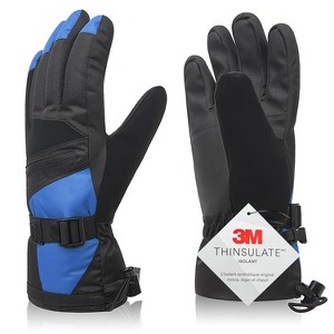 Solaris Waterproof Warm Ski Gloves with Pocket, Winter Cozy 3M Thinsulate Outdoor Snowboard Gloves for Women, Youth, Kid, Skiing, Snowboarding - 1 of 4
