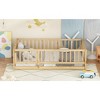 Sapphtopaz Kids Montessori Bed with Fence and Door, Floor Bed with Fence,Twin Size Toddler Bed for Bedroom Playroom - 3 of 4