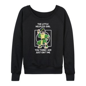 Women's - Avatar: The Last Airbender - Toph Lightweight French Terry Wide Neck Long Sleeve Shirt - 1 of 4