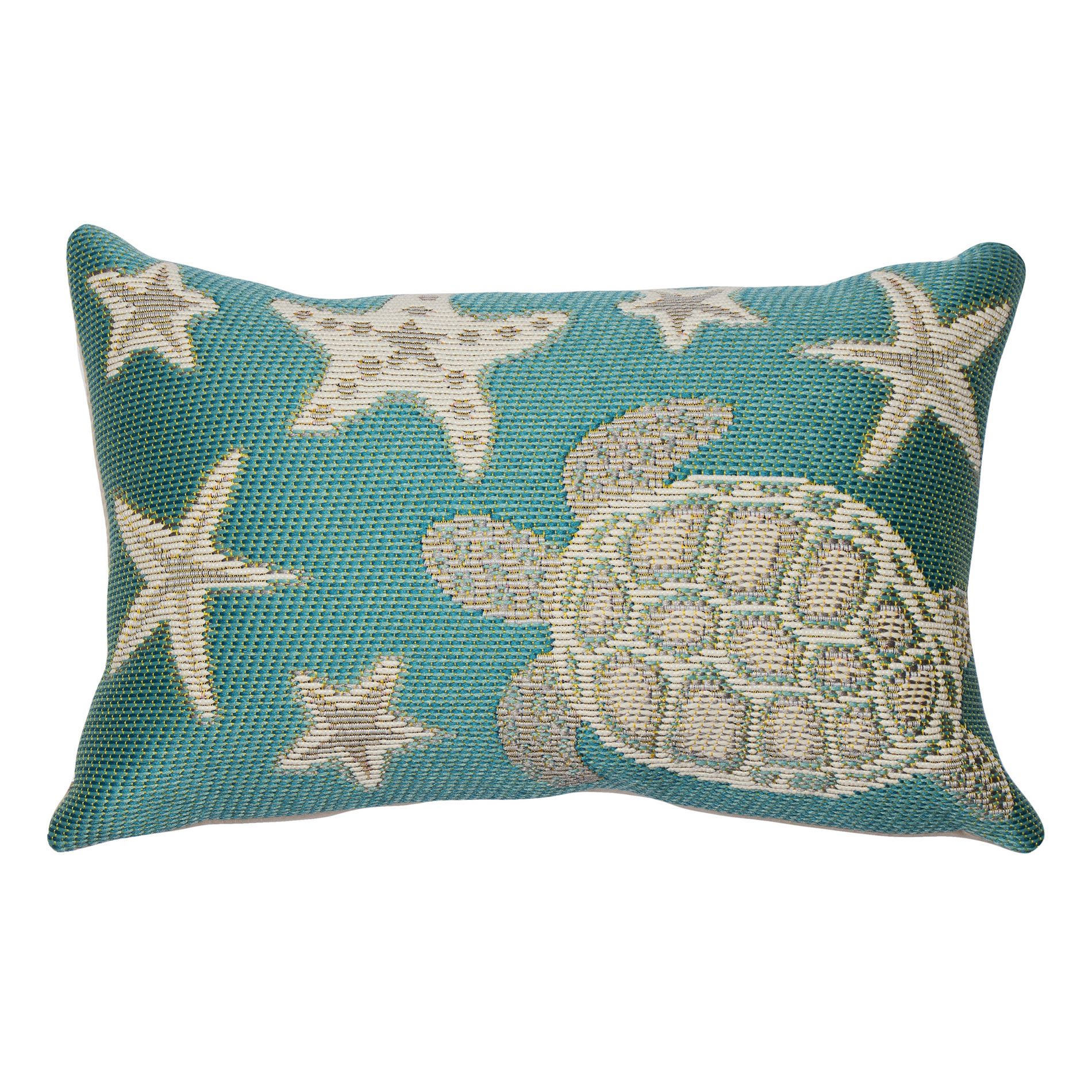 Turtle And Stars Indoor/Outdoor Throw Pillow - Lush Decor: Fade-Resistant, Weather-Resistant