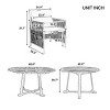 5 Piece Outdoor Patio Wood Dining Set,4 Seater Rattan Dining Set,Extendable Round Solid Wooden Kitchen Dining Table and Chairs-Coolbibila - 4 of 4