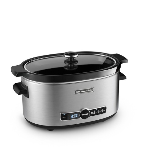 Crock-Pot 6 Quart Programmable Slow Cooker with Timer and Auto Food Warmer  Setting, Stainless Steel