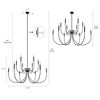 LNC Dolohovstrout 12 -Light  47.2" Modern Tiered Candle Oversized Chandelier, Black - 4 of 4