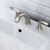 Bathroom Sink Faucet,Widespread Brushed Nickel 3-Hole Design with Stainless Steel Drain & Lead-Free cUPC Hose - 3 of 4