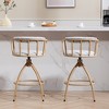 QingMoon Adjustable Bar Stools Set of 2, 26'' Swivel Counter Height Chairs, Modern Industrial Barstools with Fabric Seats for Kitchen Island - 3 of 4