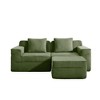 GDFStudio Adrien Modern 81.1'' 2-Seater L Shaped Corduroy Upholstered Sectional Sofa with Throw Pillows - 4 of 4