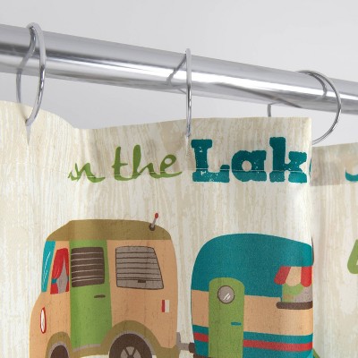 Lake Holiday Multicolor Polyester Microfiber Shower Curtain