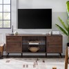 2 Door Mid-Century Modern Wood Storage TV Stand for TVs up to 65" - Saracina Home - image 2 of 4