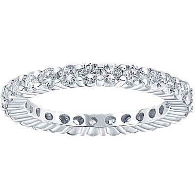 Pompeii3 1 Ct Diamond Eternity Ring 10k White Gold Womens Wedding Band