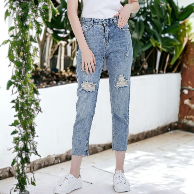 Anna-Kaci Women's Ripped Boyfriend Jeans Cute Distressed Skinny, 3 of 7