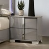 Vynxaria Modern Bedside Nightstand - Chrome Legs, Vertical Chrome Handles, UV Finish, Contemporary Style - 4 of 4