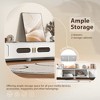 TIRAMISUBEST Modern TV Stand for TVs up to 80 Inches, Entertainment Center with Glass Door, 2 Drawers and Cabinets, TV Storage Cabinet for Living room - 4 of 4