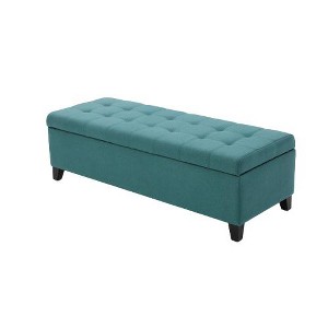 Dexmalle Storage Ottoman,Teal - 1 of 4