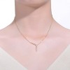 Guili 14K Yellow Gold-Plated Sterling Silver Necklace with Sparkling Cubic Zirconia Stones in a Solar Chevron Design, Stylish and Modern - 3 of 3