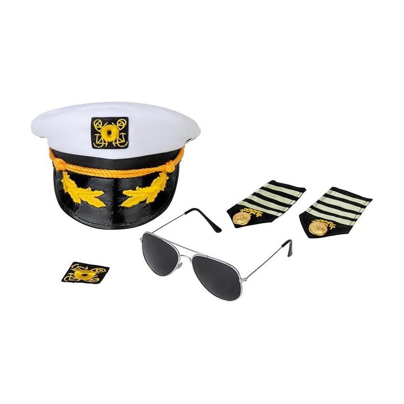 Dress Up America Captain Costume Set - Yacht Captain Accessory Kit - Adults, 1 of 5