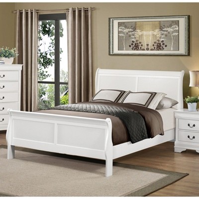 NicBex Traditional Wood Twin/Full/Queen Platform Bed Frame with Headboard and Footboard,Elegant Sleigh Design,Box Spring Needed,Easy Assembly
