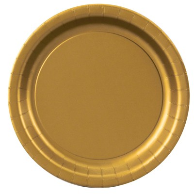 Glittering Gold 9" Paper Plates - 24ct