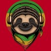 Men's Design By Humans Sloth Rasta a Wearing Headphones By kai2day T-Shirt - 2 of 4