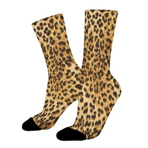 Wild Animal Leopard Skin Women Printed Crew Socks Funny Funky Socks Soft Polyester Novelty Gifts for Artists Men - 1 of 1