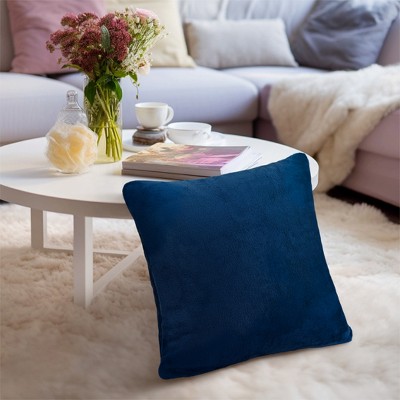 Navy Blue Velvet Euro Throw Pillow Covers Set of 2
