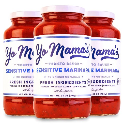 Yo Mama's Sensitive Marinara Tomato Sauce - 3ct / 75oz : Target