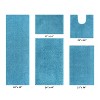 Micro Plush Collection 100% Polyester Solid Tufted 5 Piece Bathroom Rug Set with Gel Form Backing, Machine Washable - 2 of 4