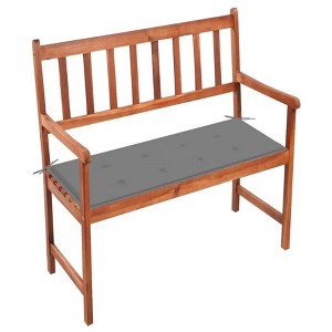 Patio Bench with Cushion 47.2" Solid Acacia Wood - 1 of 4