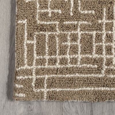 Natural Honey and Alabaster Wool Rectangular 10' x 14' Rug