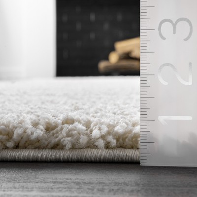 Cozy Plush Lt Beige Shag Area Rug 8' x 11' - Easy Care & Stain-Resistant