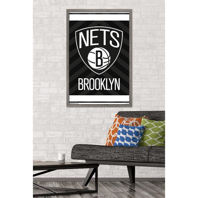 Trends International NBA Brooklyn Nets - Logo 15 Framed Wall Poster Prints, 2 of 7