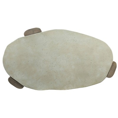 47'' Weathered Gray and Oak Oval Coffee Table