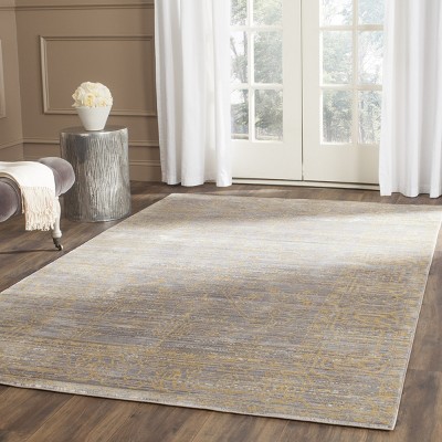 Valencia Overdyed Grey & Gold Hand-Knotted 4' x 6' Area Rug