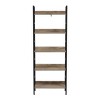 LuxenHome 5-Shelf 63" H x 23.62" W Wood and Metal Etagere Bookcase Brown - 4 of 4