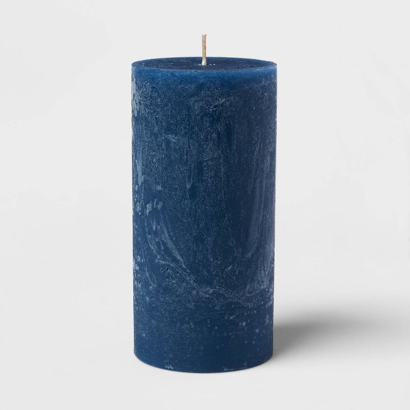 6&#34; x 3&#34; Pillar Candle Cerulean Surf and Sea Navy - Threshold&#8482;, 4 of 5