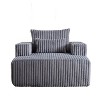 Vynxaria Modern Fluffy Corduroy Sponge Sofa Lounge Chair - Comfy Sleeper Chaise, No Assembly Required, 62.5-Inch for Indoor Living Room/Bedroom - 2 of 4