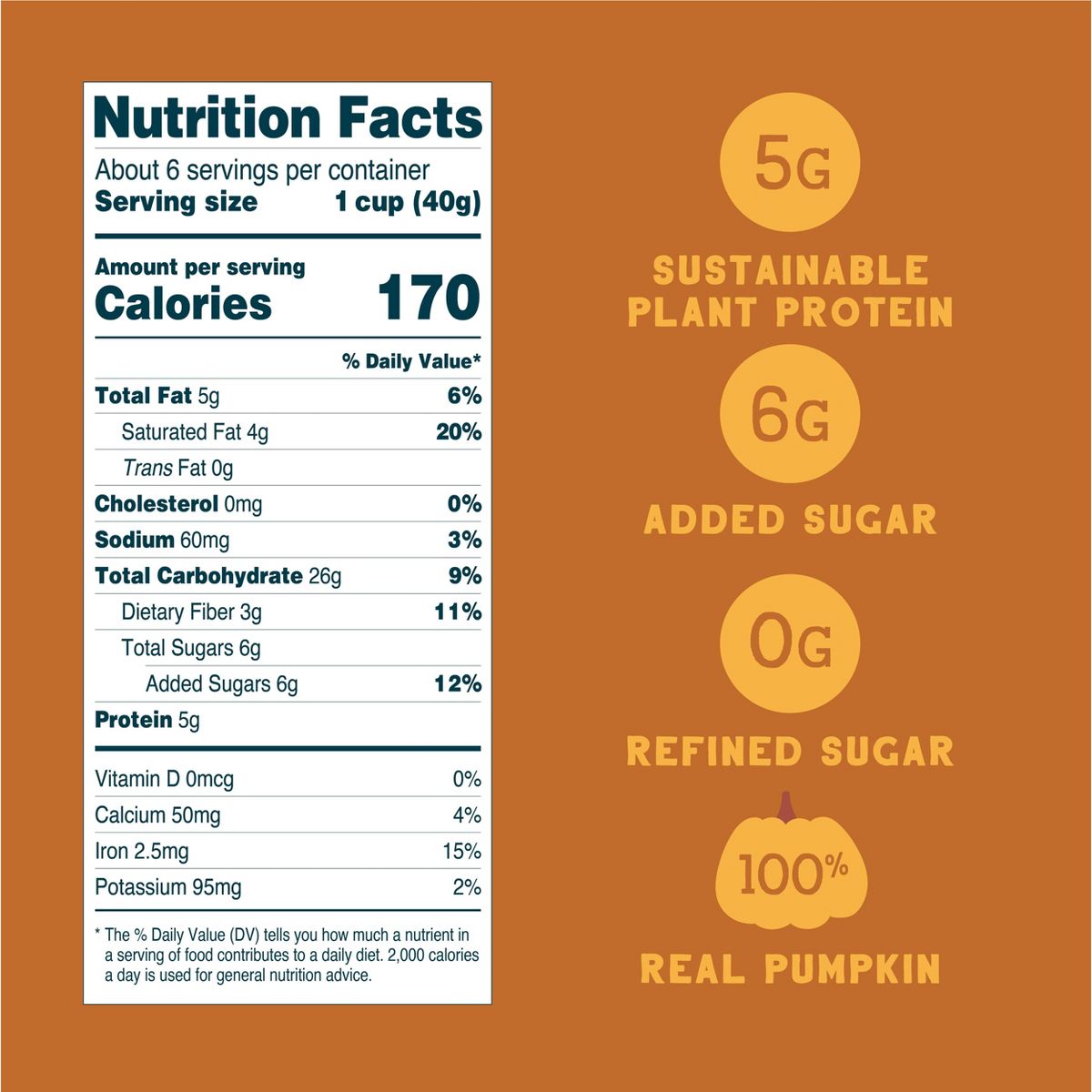 Seven Sundays Pumpkin Oat Protein Cereal - 8oz - thumbnail 3