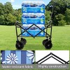 YONWAY Foldable Utility Wagon Grocery Beach Cart with Strapping System and Creative Print Pattern, Camping Shopping,Supports 225 lbs - 2 of 4