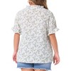 Agnes Orinda Women's Plus Size Summer Floral V Neck Ruffle Puff Short Sleeve Casual Blouse - 4 of 4