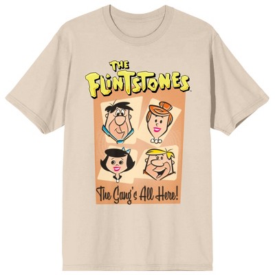 The Flintstones Gang’s All Here Women’s Natural Graphic Tee-xxl : Target