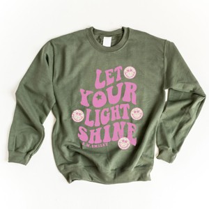 Simply Sage Market S.W.Smiley Let Your Light Shine Smiley Face Sweatshirt - 1 of 4