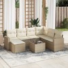 vidaXL 8 Piece Patio Sofa Set with Cushions Beige and Cream - With Table - 2 of 4