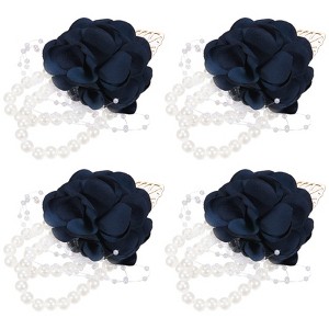 Unique Bargains Decorative Wedding Prom Party Artificial Rose Wrist Corsages 3.54" x 2.76" - 1 of 3