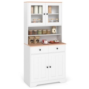 Tangkula Pantry Cabinet 67" Tall Kitchen Floor Cabinet w/ 2 Removable Shelves 2 Drawers - 1 of 4