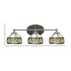 Toltec Lighting Capri 3 - Light Vanity in  Brushed Nickel with 7" Royal Merlot Art Glass Shade - 2 of 2